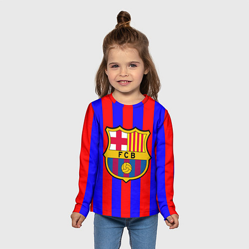 Детский лонгслив Barca FCB Club / 3D-принт – фото 5