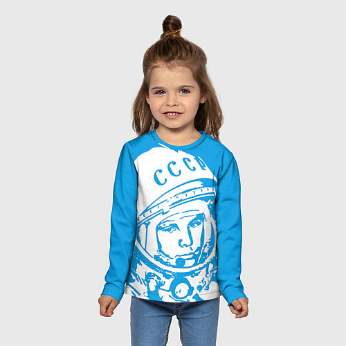 Детский лонгслив Гагарин: CCCP / 3D-принт – фото 5