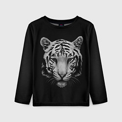 Лонгслив детский Серый тигр, цвет: 3D-принт