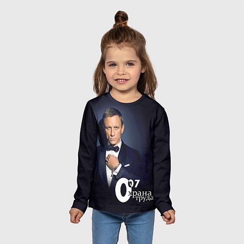 Детский лонгслив Агент охраны труда / 3D-принт – фото 5