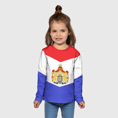 Детский лонгслив Флаг и герб Голландии / 3D-принт – фото 5