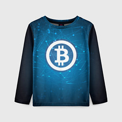 Лонгслив детский Bitcoin Blue, цвет: 3D-принт