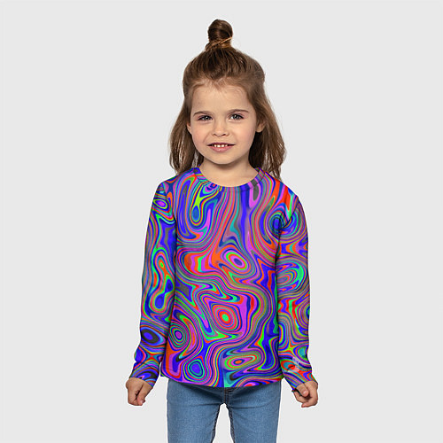 Детский лонгслив Цветная текстура 5 / 3D-принт – фото 5