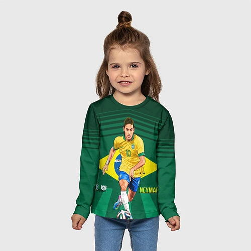 Детский лонгслив Neymar Brazilian / 3D-принт – фото 5