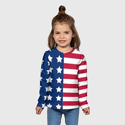 Лонгслив детский USA Flag, цвет: 3D-принт — фото 2