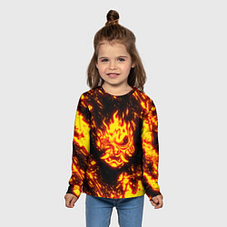 Лонгслив детский Cyberpunk 2077: FIRE SAMURAI, цвет: 3D-принт — фото 2