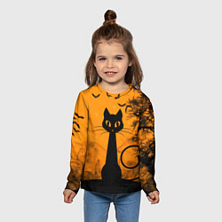 Лонгслив детский Halloween Cat, цвет: 3D-принт — фото 2