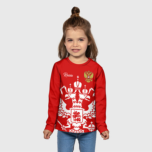 Детский лонгслив Red Russia / 3D-принт – фото 5