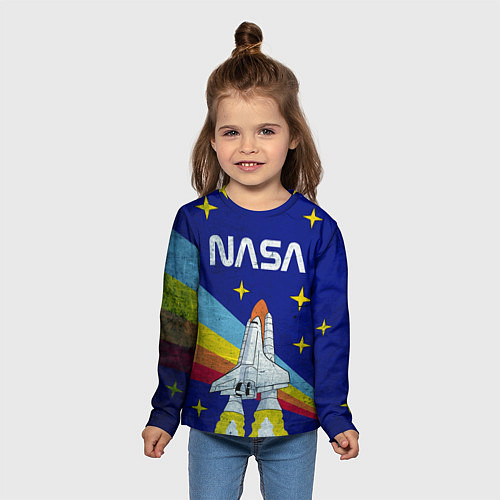 Детский лонгслив NASA: Magic Space / 3D-принт – фото 5