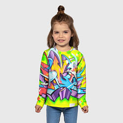 Лонгслив детский Неоновая кислота, цвет: 3D-принт — фото 2