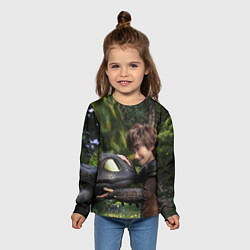Лонгслив детский Как приручить дракона, цвет: 3D-принт — фото 2