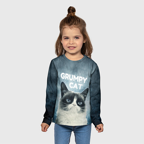 Детский лонгслив Grumpy Cat / 3D-принт – фото 5