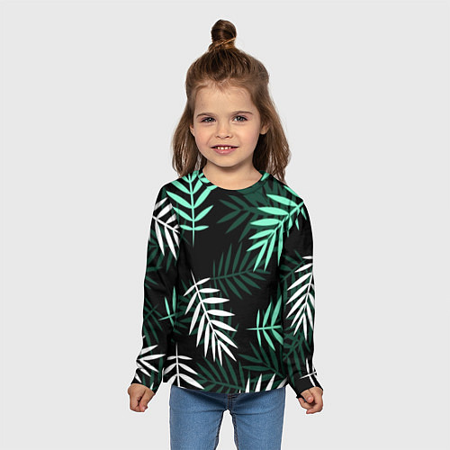 Детский лонгслив Листья пальмы / 3D-принт – фото 5