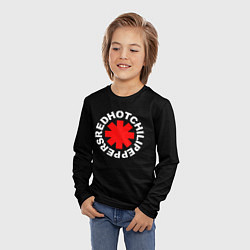 Лонгслив детский Red Hot chili peppers logo on black, цвет: 3D-принт — фото 2