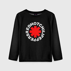 Лонгслив детский Red Hot chili peppers logo on black, цвет: 3D-принт