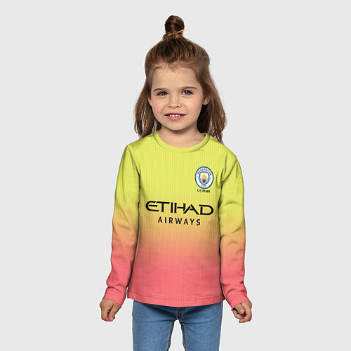 Детский лонгслив Manchester City third 19-20 / 3D-принт – фото 5