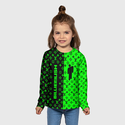 Детский лонгслив BILLIE EILISH x LV Green / 3D-принт – фото 5