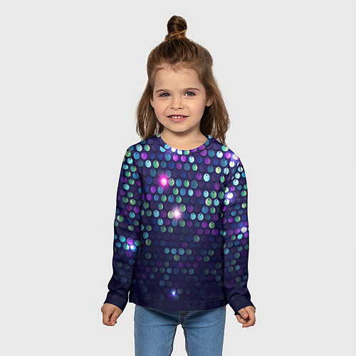 Детский лонгслив Блестки диско / 3D-принт – фото 5