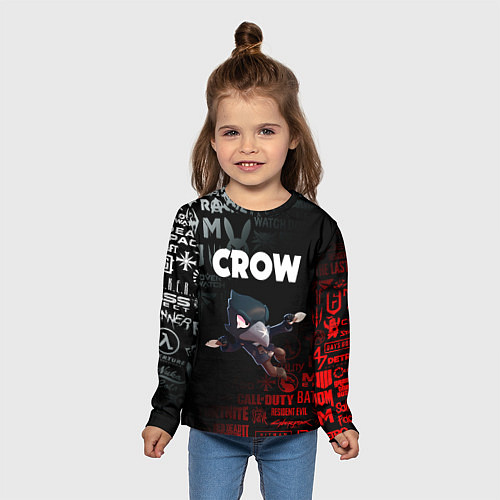Детский лонгслив BRAWL STARS CROW / 3D-принт – фото 5