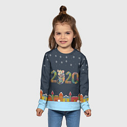 Лонгслив детский Новый Год 2020, цвет: 3D-принт — фото 2
