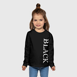 Лонгслив детский Чёрная футболка с текстом, цвет: 3D-принт — фото 2