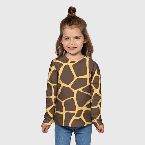 Детский лонгслив Окрас жирафа / 3D-принт – фото 5