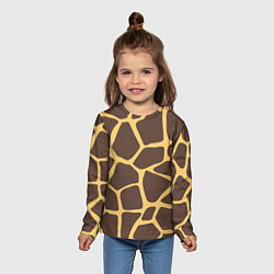 Лонгслив детский Окрас жирафа, цвет: 3D-принт — фото 2