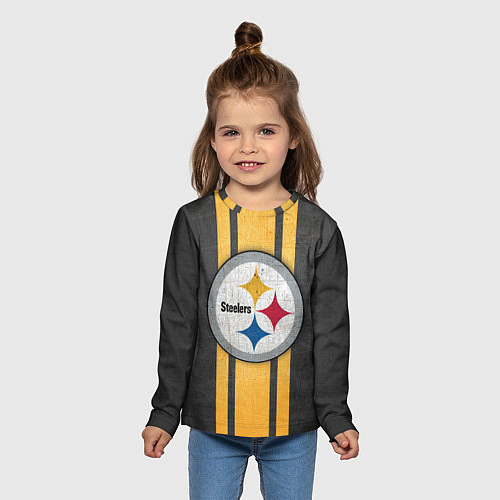 Детский лонгслив Pittsburgh Steelers / 3D-принт – фото 5