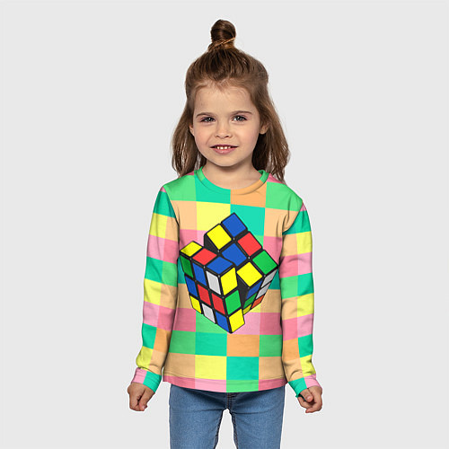 Детский лонгслив Кубик Рубика / 3D-принт – фото 5