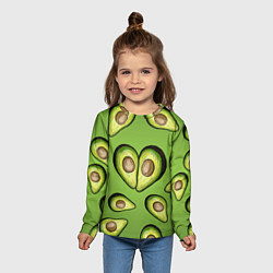 Лонгслив детский Люблю авокадо, цвет: 3D-принт — фото 2