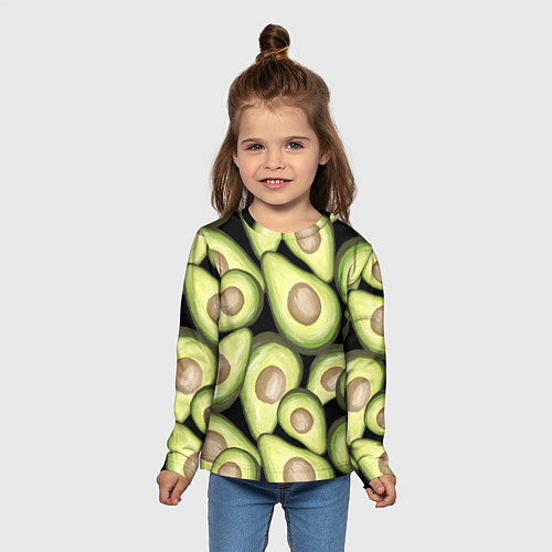 Детский лонгслив Avocado background / 3D-принт – фото 5