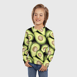 Лонгслив детский Avocado background, цвет: 3D-принт — фото 2