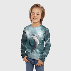 Лонгслив детский Грозовой кошак, цвет: 3D-принт — фото 2