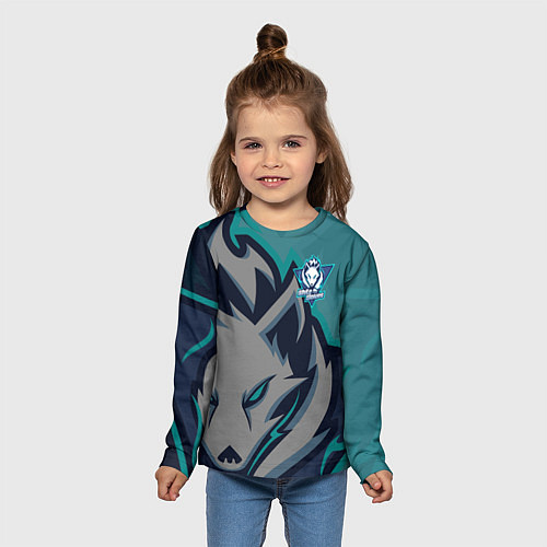 Детский лонгслив Форма White wolves / 3D-принт – фото 5