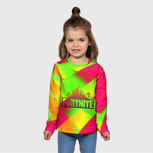 Детский лонгслив Fortnite гамма абстракция / 3D-принт – фото 5