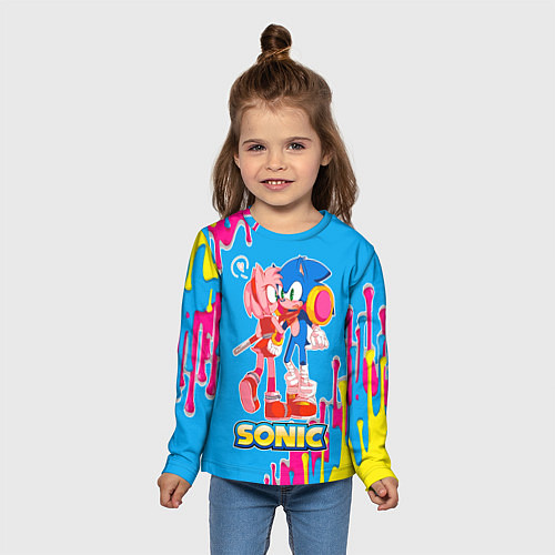 Детский лонгслив Sonic / 3D-принт – фото 5