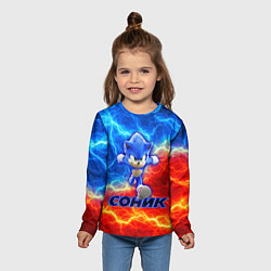 Лонгслив детский СОНИК, цвет: 3D-принт — фото 2