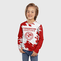 Лонгслив детский Гражданская оборона, цвет: 3D-принт — фото 2
