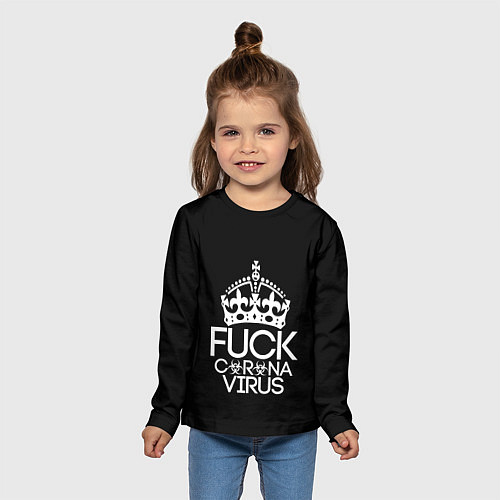 Детский лонгслив F*ck coronavirus / 3D-принт – фото 5