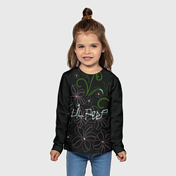 Лонгслив детский Lil Peep and flowers, цвет: 3D-принт — фото 2