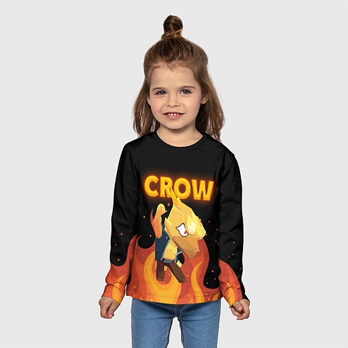 Детский лонгслив BRAWL STARS CROW / 3D-принт – фото 5