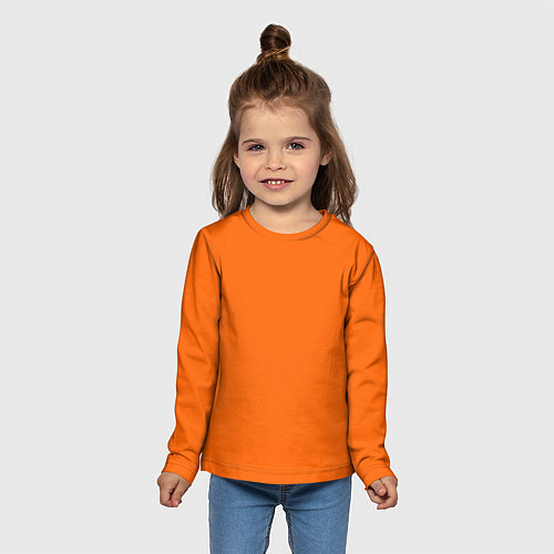 Детский лонгслив Цвет апельсиновая корка / 3D-принт – фото 5