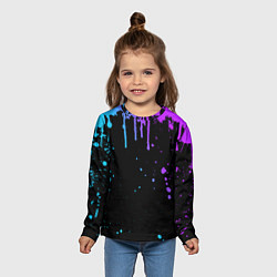 Лонгслив детский НЕОНОВЫЕ ПОДТЕКИ, цвет: 3D-принт — фото 2