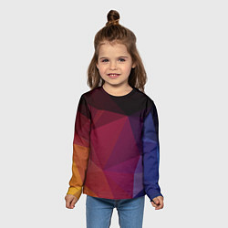 Лонгслив детский Полигональный фон, цвет: 3D-принт — фото 2