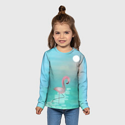 Лонгслив детский Фламинго, цвет: 3D-принт — фото 2