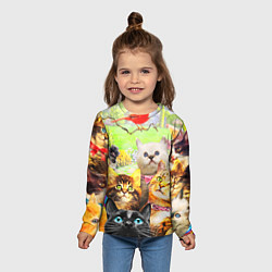 Лонгслив детский КОТЫ, цвет: 3D-принт — фото 2