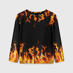 Лонгслив детский FIRE ОГОНЬ, цвет: 3D-принт