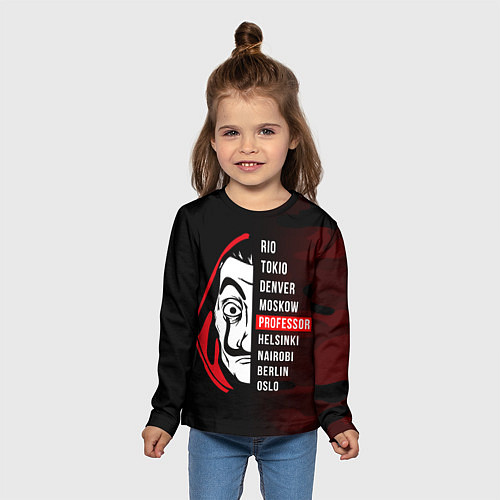 Детский лонгслив La Casa de Papel Z / 3D-принт – фото 5