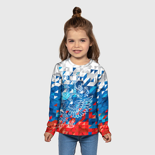Детский лонгслив Россия / 3D-принт – фото 5