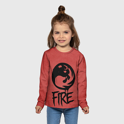 Детский лонгслив Emblems Fire / 3D-принт – фото 5